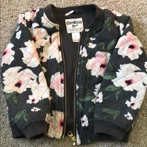 Toddler girl floral bomber jacket